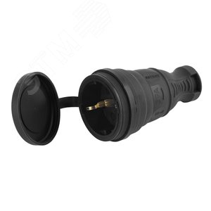 Разъём каучуковый c/з прямой 16A IP44 черный R8-B-IP44 - ЭРА (Энергия света)