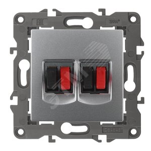 Розетка аудио двойная, Эра Elegance, алюминий, 14-3112-03