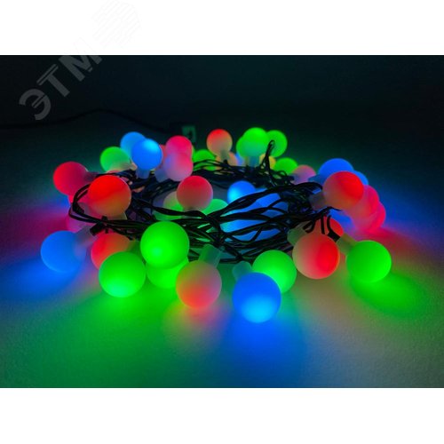 Гирлянда LED Нить Шарики d18мм, 5 м мультиколор, 220V ENIN - 18BM ЭРА (Б0047968) 6