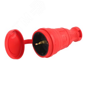 Разъём каучуковый c/з прямой 16A IP44 красный R8-RED-IP44 - ЭРА (Энергия света)