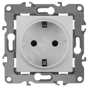 Розетка однофазная скрытого монтажа, в рамку с заземлением без шторок белый 16А 250В IP20 винтовые клеммы 12-2111-01 Эра 12