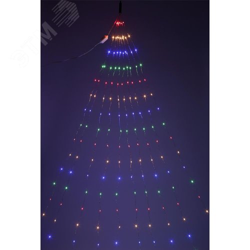 Гирлянда LED  Дождик 10 нитей  2 метра мультиколор 220V ENIN -2NM ЭРА (Б0047966) 3