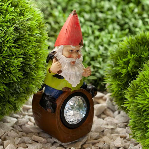 Светильник садовый на солнечной батарее, полистоун, цветной, 20,4 см SL-RSN20-GN-3S 5