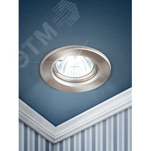 Светильник штампованный MR16,12V/220V, 50W сатин никель ST1 SN - фото 3