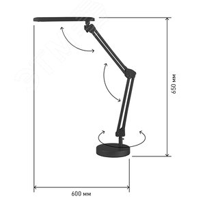 Светильник настольный светодиодный на струбцине и с основанием черный NLED-440-7W-BK 5
