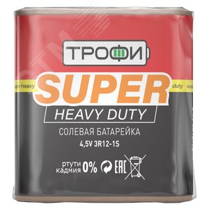 Батарейка Трофи 3R12-1S SUPER HEAVY DUTY Zinc (10/100/4800) - ЭРА (Энергия света)