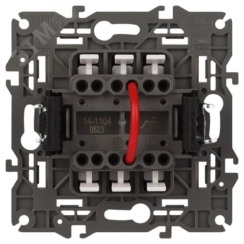 Выключатель двухклавишный, в рамку (скрытого монтажа) шампань 10А 250В автоматические (безвинтовые) зажимы ЭРА Elegance 14-1104-04 3