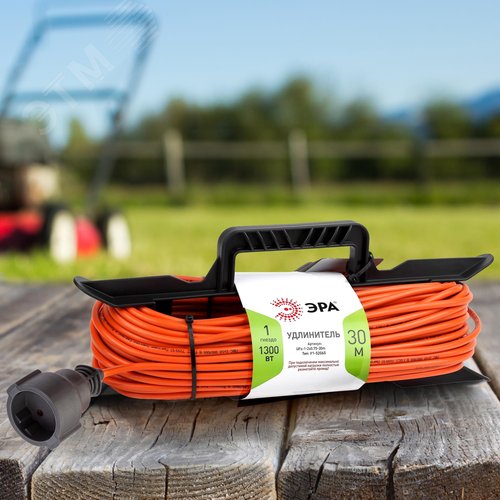 Удлинитель силовой на рамке б/з 1 гн 30м ПВС 2x0.75 UFx-1-2x0.75-30m-IP44 3