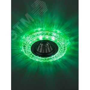 Светильник точечный DK LD3 SL/WH+GR декор cо светодиодной подсветкой (белый+зеленый), прозрачный (Б0019204) 4