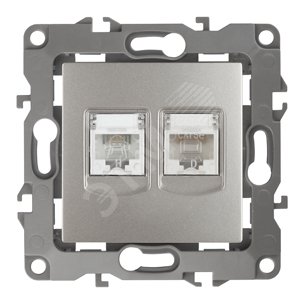 Розетка информационная+телефонная 12-3109-15RJ45+RJ11,  перламутр (10/100/2500) |Б0019361 | ЭРА - ЭРА (Энергия света)