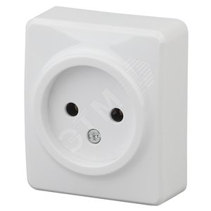 Розетка однофазная наружная (открытой установки) без шторок белый 16А 250В IP20 винтовые клеммы 11-2201-01 Эра Эксперт