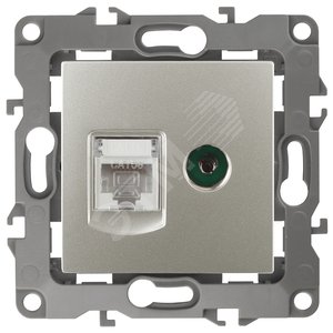 Розетка комбинированная RJ45+TV, Эра12, перламутр, 12-3110-15