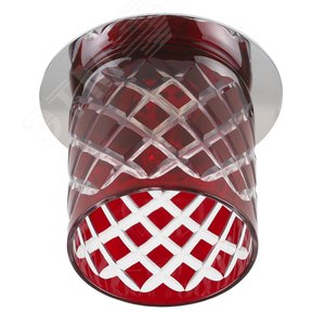 Светильник  декор  DK54 CH/R cтекл.стакан ромб G9,220V, 40W, хром/красный (30/600) ЭРА (Б0003007)