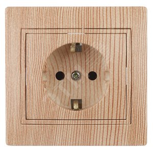 1-202-11 Розетка 2P+E Schuko, 16А-250В, IP20, СУ, Plano, сосна (10/200/2000) | Б0030061 | Intro - ЭРА (Энергия света)
