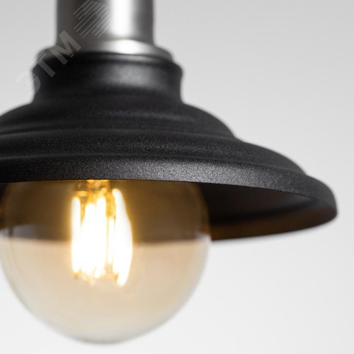 Светильник PL4 BK/BN Подвес металл, E27, max 60W, d203 мм, шагрень черный/темный никель 6