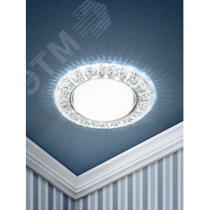 Светильник точечный DK LD22 SL/WH декор cо светодиодной подсветкой Gx53, прозрачный - фото 4