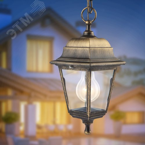 Светильник подвесной НСУ 04-60-001 четырехгранный под бронзу IP44 Е27 max60Вт 9