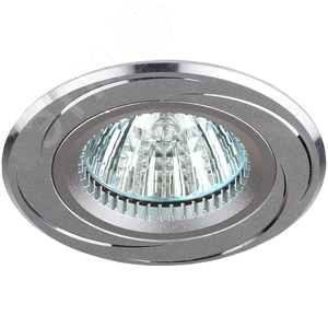 Светильник встраиваемый алюминиевый KL34 AL/SL/1 MR16, 12V, 50W хром - ЭРА (Энергия света)