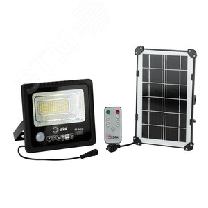 Прожектор светодиодный уличный на солнечных батареях 50W, 360 Лм, 5000K, с датчиком движения, ПДУ, IP65 - ЭРА (Энергия света)