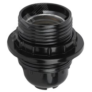 Патрон Е27 с кольцом, бакелит, черный (50/200/3200) ЭРА (Б0043690)