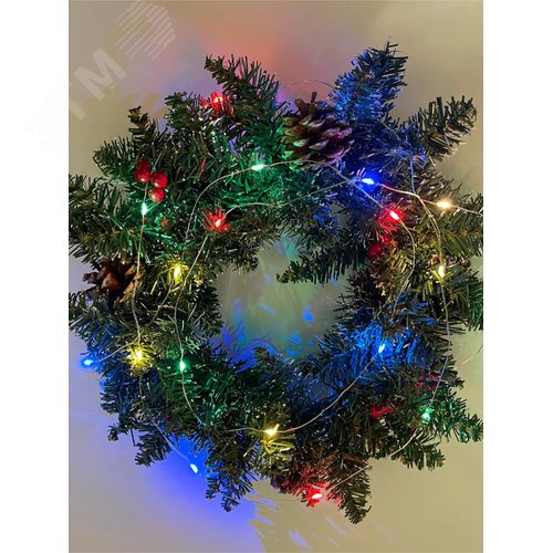 ENIN-2M ЭРА Гирлянда LED Нить 2 м мультиколор, АА, IP20 (120/4800) (Б0041983) 7