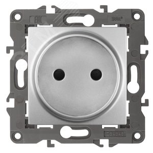 Розетка однофазная скрытого монтажа, в рамку без шторок алюминий 16А 250В IP20 автоматические (безвинтовые) зажимы 14-2105-03 Эра Elegance