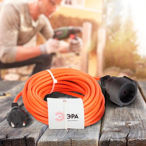 Удлинитель силовой UPx-1-2x0.75-10m-IP44 в бухте б/з 1 гнездо 10м ПВС 2х0.75 UPx-1-2x0.75-10m-IP44 - фото 3