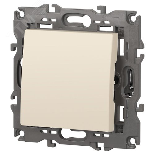 Выключатель одноклавишный, в рамку (скрытого монтажа) слоновая кость 10А 250В автоматические (безвинтовые) зажимы ЭРА Elegance 14-1101-02 4