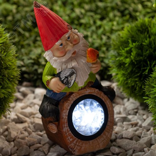 Светильник садовый на солнечной батарее, полистоун, цветной, 24,3 см SL-RSN24-GN-4M 5