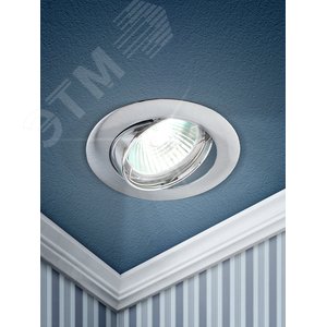Светильник встраиваемый литой поворотный MR16 KL1A CH ,12V/220V, 50W хром (100/3000) ЭРА - фото 6