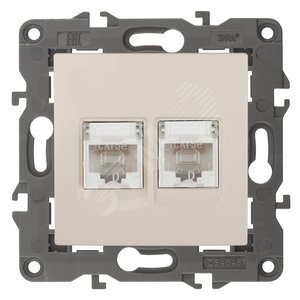 Розетка 2хRJ45, Эра Elegance, сл.кость, 14-3108-02 - ЭРА (Энергия света)