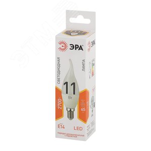 Лампа светодиодная LED 11 Вт 880Лм 2700К свеча на ветру теплый E14 170-265В LED BXS-11W-827-E14 Standart 2