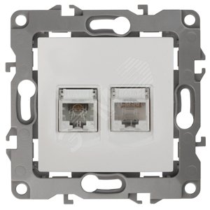 Розетка комбинированная RJ45+RJ11, Эра12, белый, 12-3109-01 - ЭРА (Энергия света)