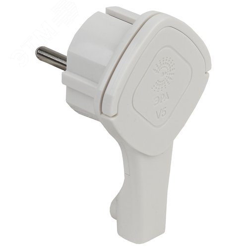 Вилка ультраплоская c/з 16 A с кольцом белая 10/60/1440 V5 U - фото 4
