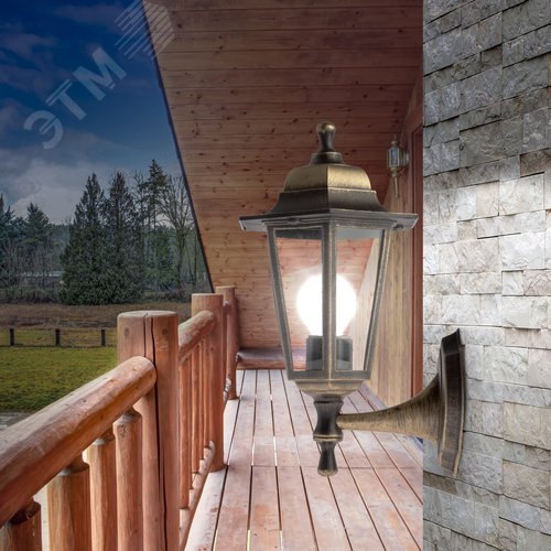 Светильник настенный НБУ 06-60-001 шестигранный под бронзу IP44 Е27 max60Вт 8