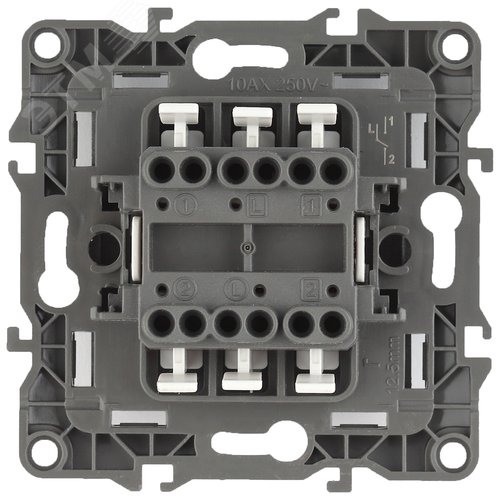 Переключатель двойной, 10АХ-250В, Эра12, белый,12-1106-01 2