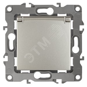 Розетка однофазная скрытого монтажа, в рамку с заземлением со шторками перламутр с крышкой 16А 250В IP20 автоматические (безвинтовые) зажимы 12-2103-15 Эра 12