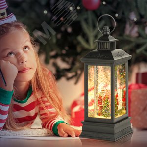 Светильник декоративный новогодний Дед Мороз,  теплый белый LED, h 27,5 см, 3*АА, таймер 6 ч, IP20 (Б0051941) - ЭРА (Энергия света)