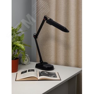 Светильник настольный с лампой PL на струбцине и с основанием черный NL-202-G23-11W-BK 5