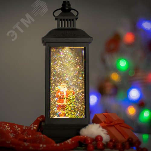 Светильник декоративный новогодний Дед Мороз,  теплый белый LED, h 27,5 см, 3*АА, таймер 6 ч, IP20 (Б0051941) - фото 7