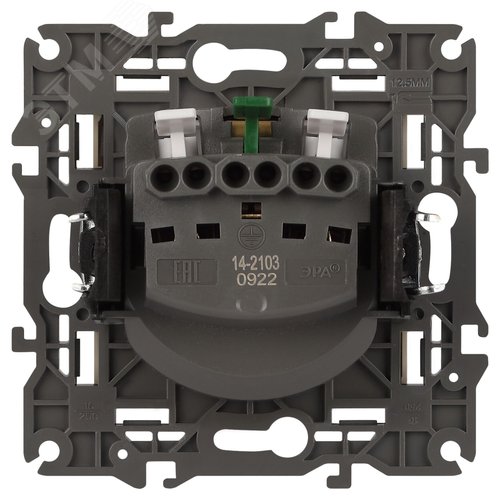 Розетка однофазная скрытого монтажа, в рамку с заземлением со шторками слоновая кость с крышкой 16А 250В IP20 автоматические (безвинтовые) зажимы 14-2103-02 Эра Elegance 5