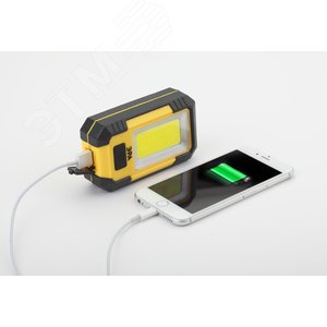 Фонарь светодиодный рабочий Практик ручной аккумуляторный магнит крючок powerbank 3 режима RA-801 - фото 5