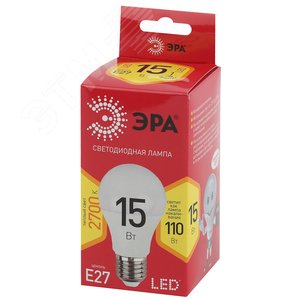 Лампа светодиодная LED 15 Вт 1200Лм 2700К груша теплый E27 220-240В LED A60-15W-827-E27 Red Line - фото 2