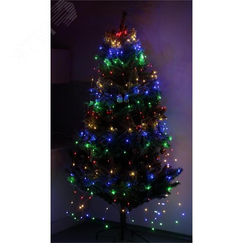 Гирлянда LED  Дождик 10 нитей  2 метра мультиколор 220V ENIN -2NM ЭРА (Б0047966) 4