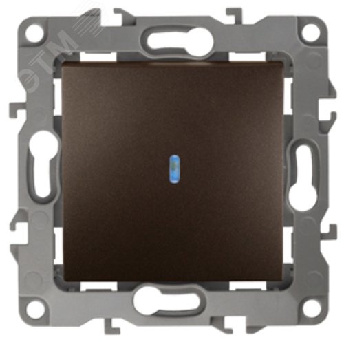 Выключатель одноклавишный скрытого монтажа с подсветкой бронза 10А 250В автоматические (безвинтовые) ЭРА 12 12-1102-13 2