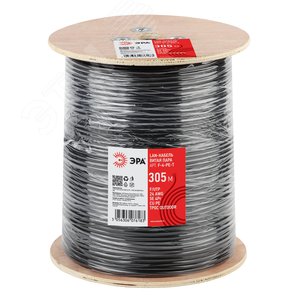 Витая пара F/UTP Cat5e 4x2x24 AWG CU PE + ТРОС OUTDOOR 305 м (Б0044690) 2