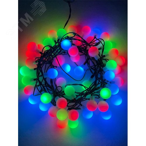 Гирлянда LED Нить Шарики d18мм, 5 м мультиколор, 220V ENIN - 18BM ЭРА (Б0047968) 2