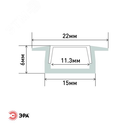 Комплект с врезным анодированным профилем с фланцем CAB251 21х6мм, 2 м (5/80/2400) - фото 2