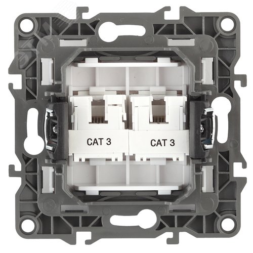 Розетка телефонная двойная 2XRJ11, Эра12, белый, 12-3106-01 (Б0014717) 2