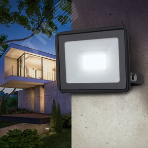 Прожектор светодиодный ДО-30 Вт 6500К 2400 Лм IP65 черный 30w холодный 200-240В LPR-023-0-65K-030 - фото 8